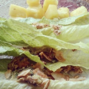 BLA lettuce wraps with the coconut 'bacon'. 